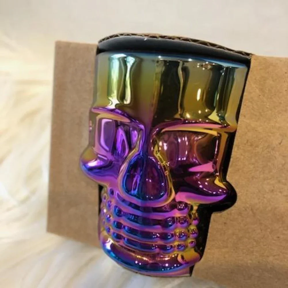 Set of 6 Rainbow Luster Skull Shot Glasses